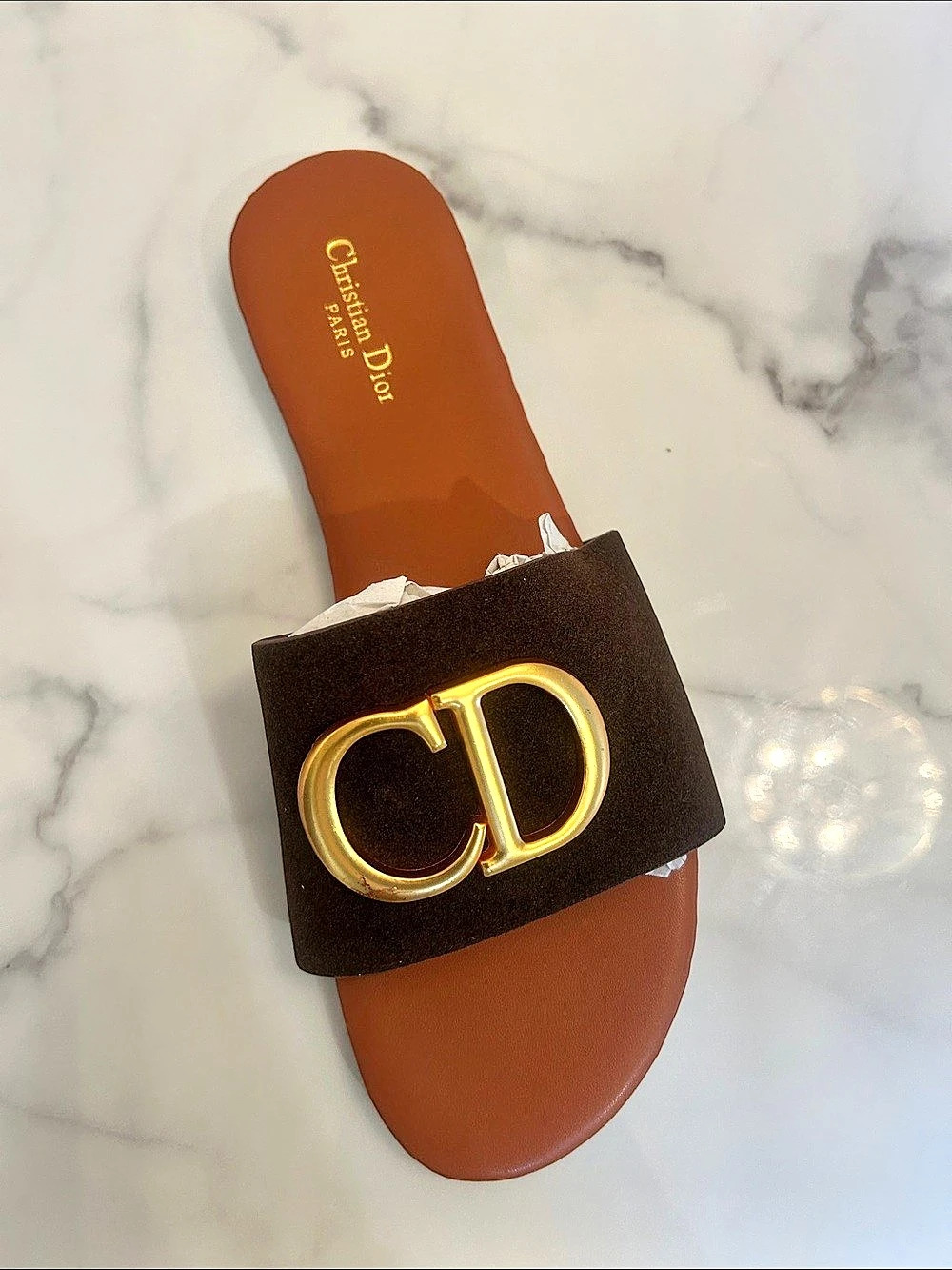Slide Sandals in Black & Brown